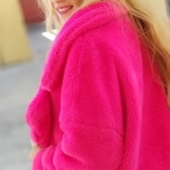 #1 BEST SELLER ! Hot Pink Fun Womens Coat Jacket - Picture 4 of 4